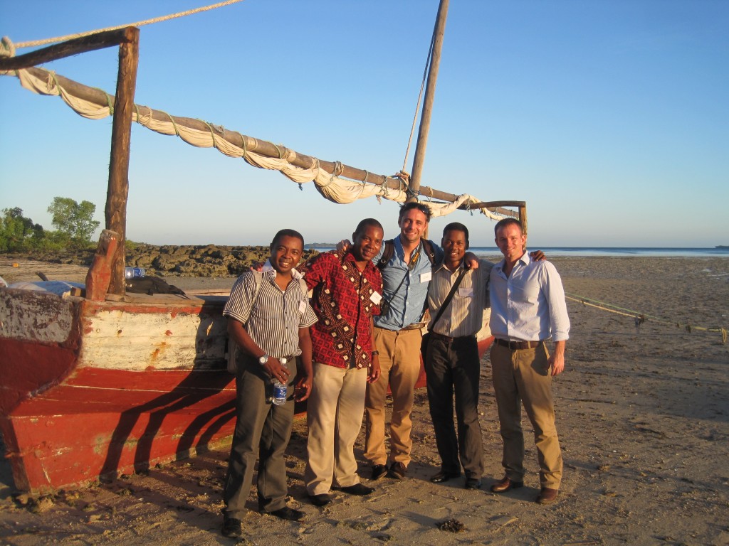 Team BV in Zanzibar: (Left to Right) Thierry Lavitra of the IHSM, Gatean Tsiresy, Antoine Rougier, Hoby Razafinama and Brian Jones