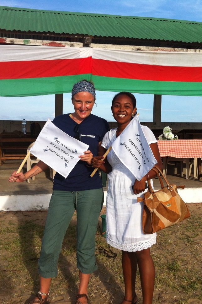 Olivia and Fanja at the International Women's Day celebrations in Befandefa today