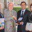 Vik shaking hands with Sir Crispen Tickell, with David Chenier (President, UK, ConocoPhillips) and Professor Louise Richardson (Principal and Vice-Chancellor, University of St Andrews)